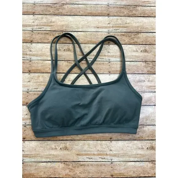 Athleta Full Focus Sports Bra Olive Army Green Size Small - Picture 3 of 9